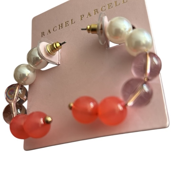 Rachel Parcell Pink and White Beaded Earrings - Picture 2 of 4